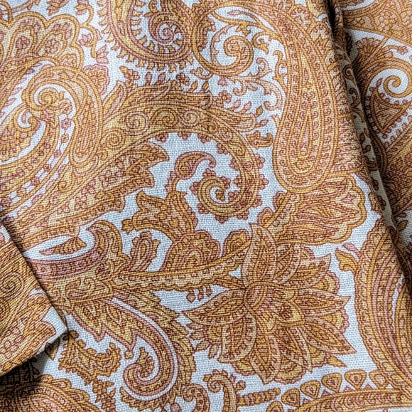Sigrid Olsen palazzo pants, orange paisley, size extra small. - Picture 4 of 7